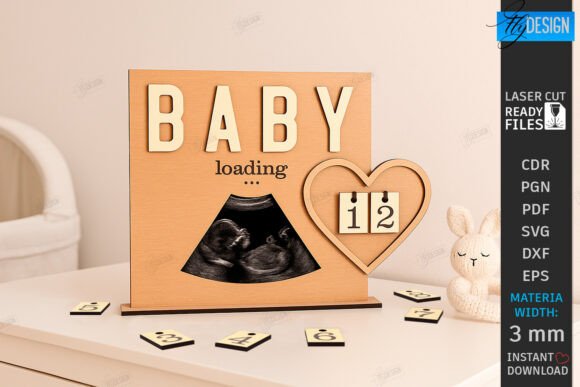 Download Pregnancy Countdown Frame Laser Cut |CNC - Countdown Collection