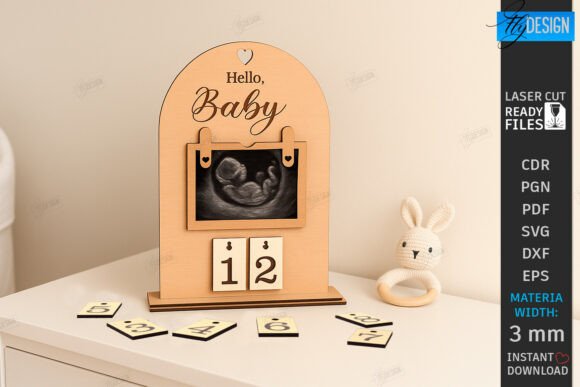 Download Pregnancy Countdown Frame Laser Cut |CNC - Countdown Collection
