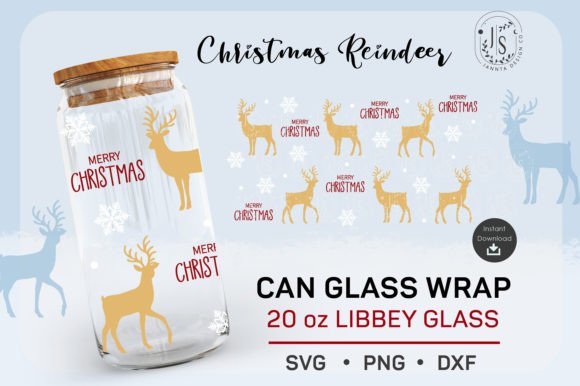 Download Reindeer SVG, 20oz Can Glass, Christmas - Reindeer svg Collection