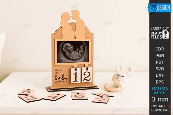 Download Pregnancy Countdown Frame Laser Cut |CNC - Countdown Collection