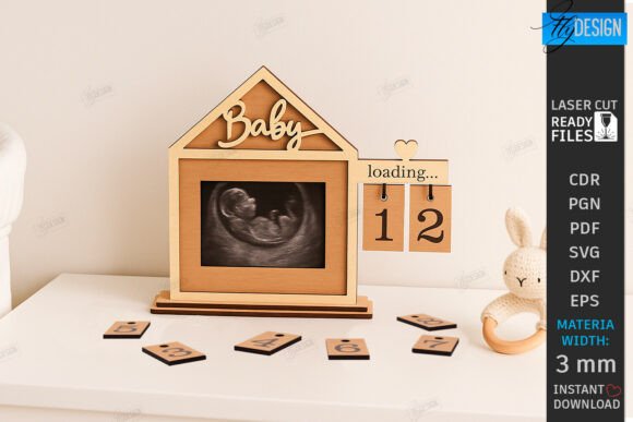 Download Pregnancy Countdown Frame Laser Cut |CNC - Countdown Collection