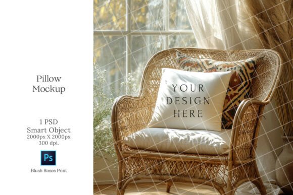 Download Boho Pillow Mockup PSD Smart Object HQ - Pillow Collection