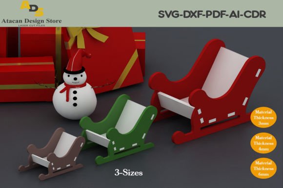 Download Deer with Sleigh Laser Christmas Decor - Christmas decor Collection