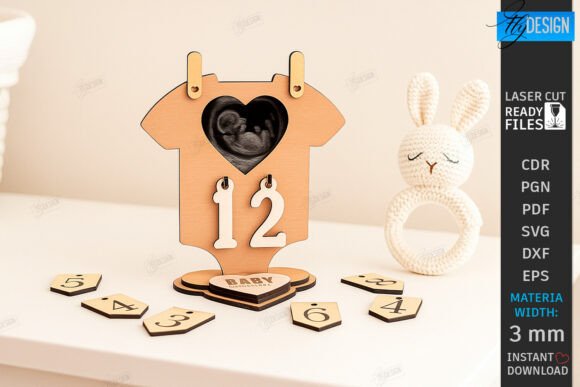 Download Pregnancy Countdown Frame Laser Cut |CNC - Countdown Collection