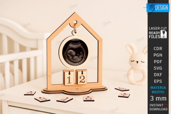 Download Pregnancy Countdown Frame Laser Cut |CNC - Countdown Collection