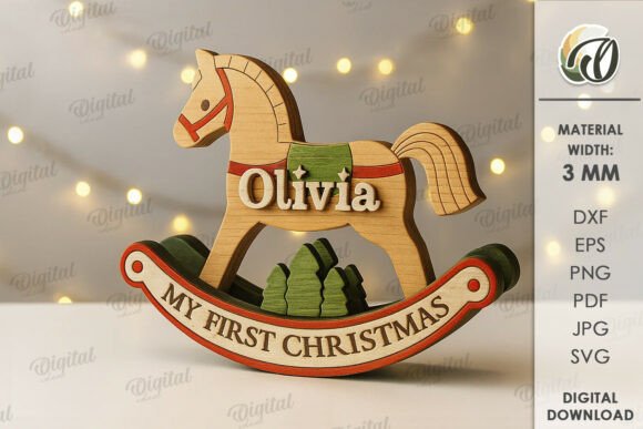 Download Baby’s First Christmas Decor Laser Cut - Christmas decor Collection
